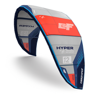 CrazyFly Hyper 2027 Kite in Rot, Grau und Navy – High-Performance-Kite für Big Air und Freeride