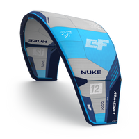 CrazyFly Nuke 2027 Kite in Blau, Grau und Navy – Big-Air- und Kiteloop-Kite