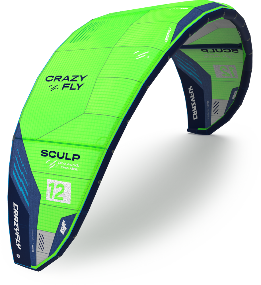 CrazyFly Sculp 2027 Kite Gegenseite mit CrazyFly-Schriftzug