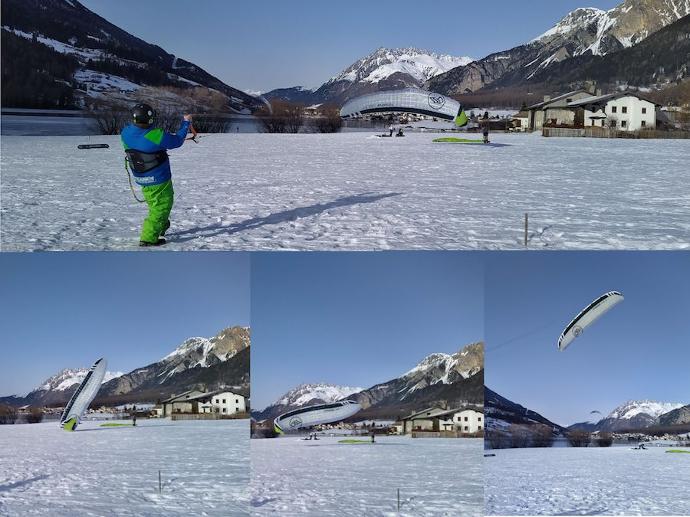 Flysurfer Sonic 3 kite foilen im schnee