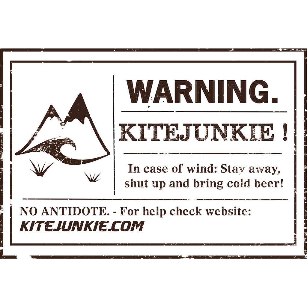 Kitejunkie WARNING Sticker