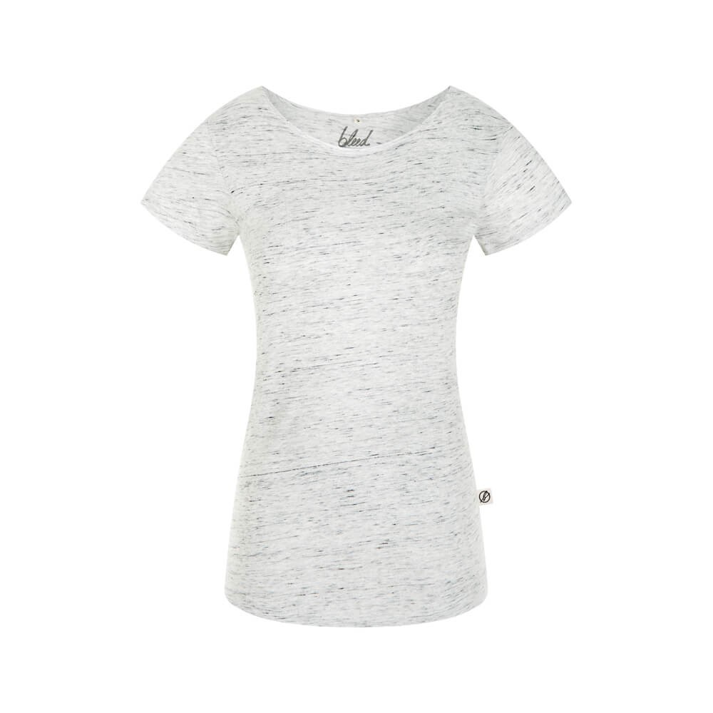 BLEED Curved T-Shirt Damen Weiß Meliert (BIO)